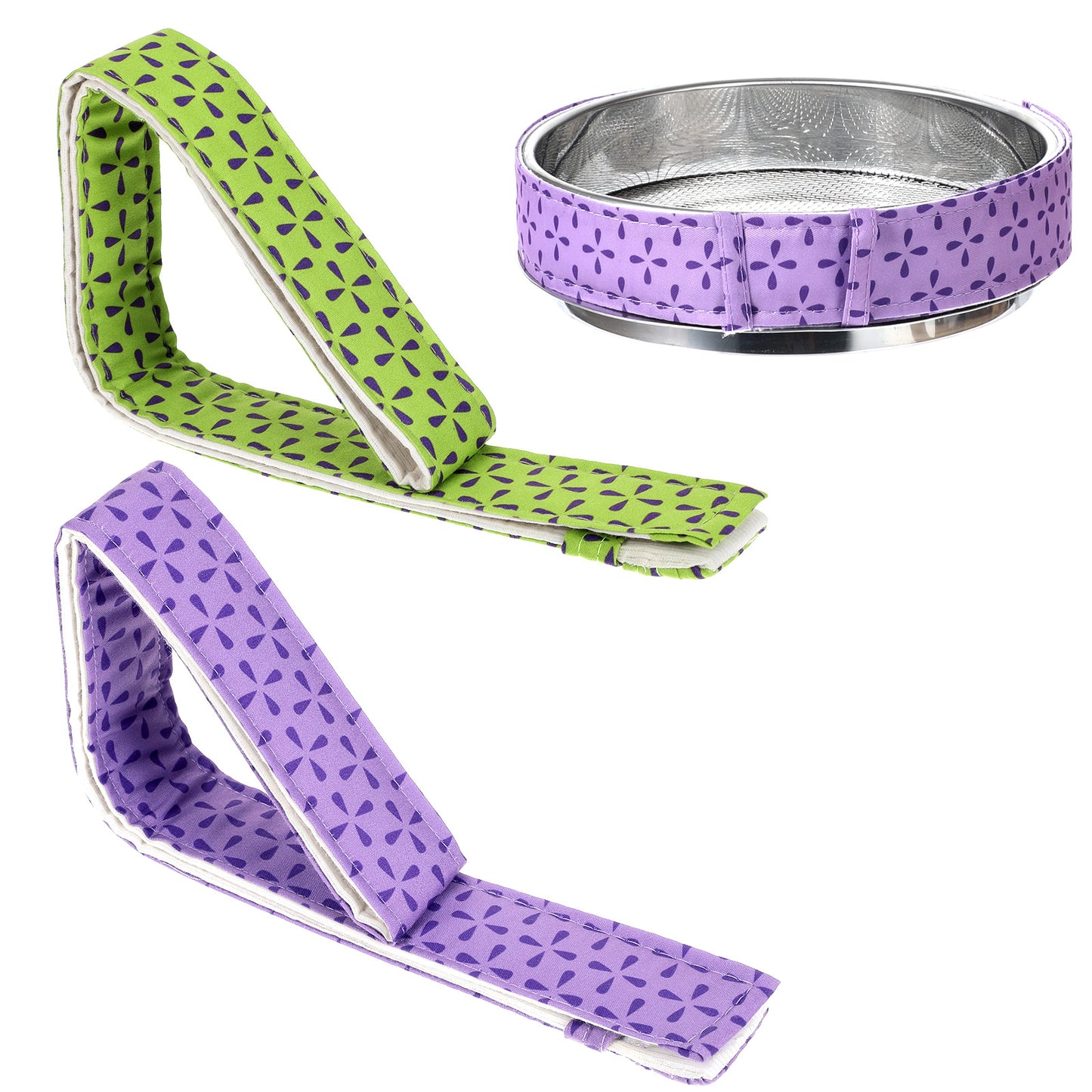 Classicseali 2pcs Cake Strips for Even Baking, Baking Strips, Super Absorbent Thick Cotton Cake Pan Wraps for Even Baking, Purple & Green