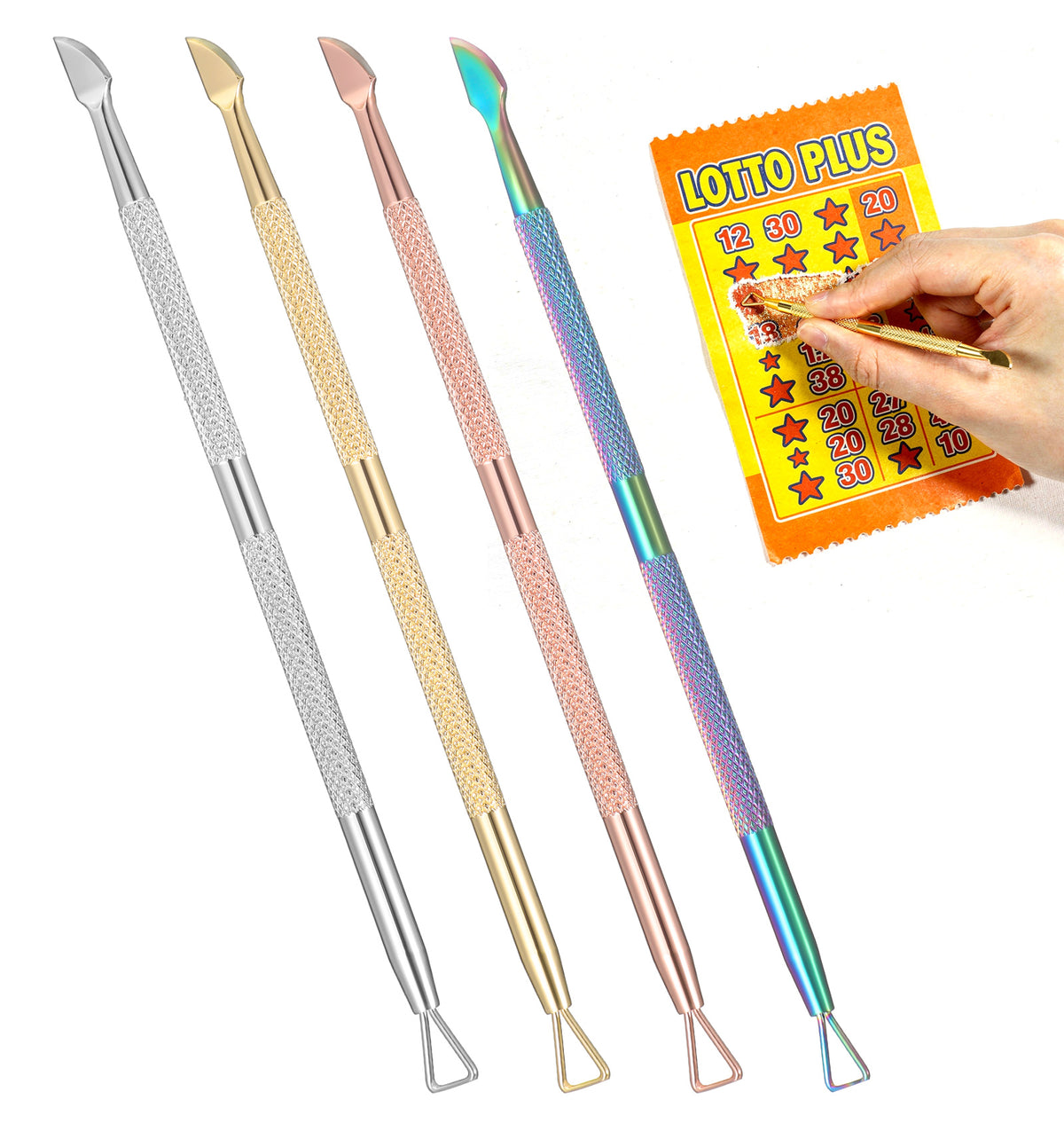 4 Pcs Nail Scraper for Gel Nails, Stainless Steel Cuticle Pusher Tool