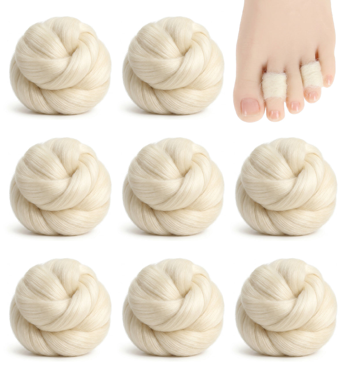 Lambs Wool for Foot Care, 10PCS Toe Separators, Soft Cushion for Foot Pain