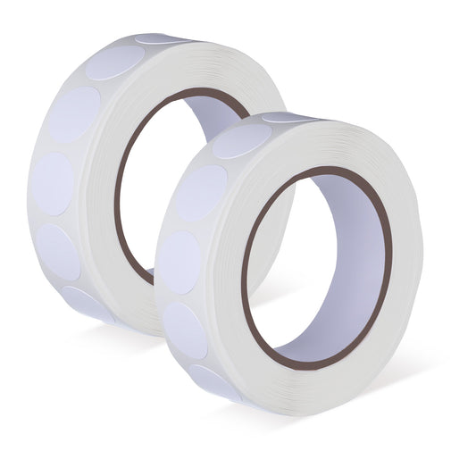 Classicseali 2000pcs White Circle Stickers, 0.5 in Waterproof Circle Sticker Labels, Roll Dot Sticker Labels for Office Shop Home Classroom Marking (White)