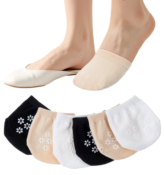 ValueBargain Toe Topper Socks, 3 Pairs Half Socks Liner No Show Toe Covers for Mules Shoes Lightweight Breathable