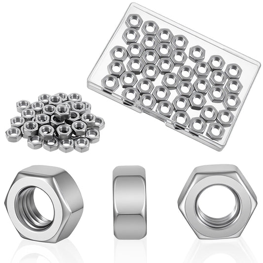 Guduling 40 Pcs M8x1.25 Nut,M8 Nuts,304 Stainless Steel Heavy Duty Replacement Nut,Bright Finish, Full Thread, for DIY Home Mechanism