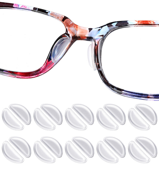 10 Pairs Anti Slip Nose Pads for Glasses D-Shape Silicone Air Cushion
