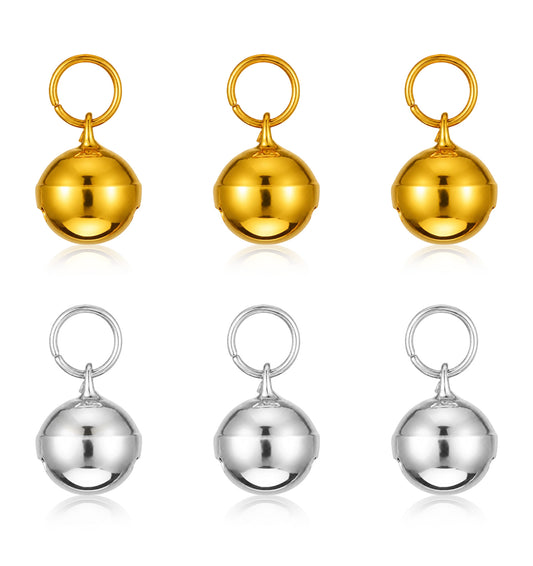 6 Pack Cat Bells for Collars Loud, Stainless Steel Bell for Dog Collar