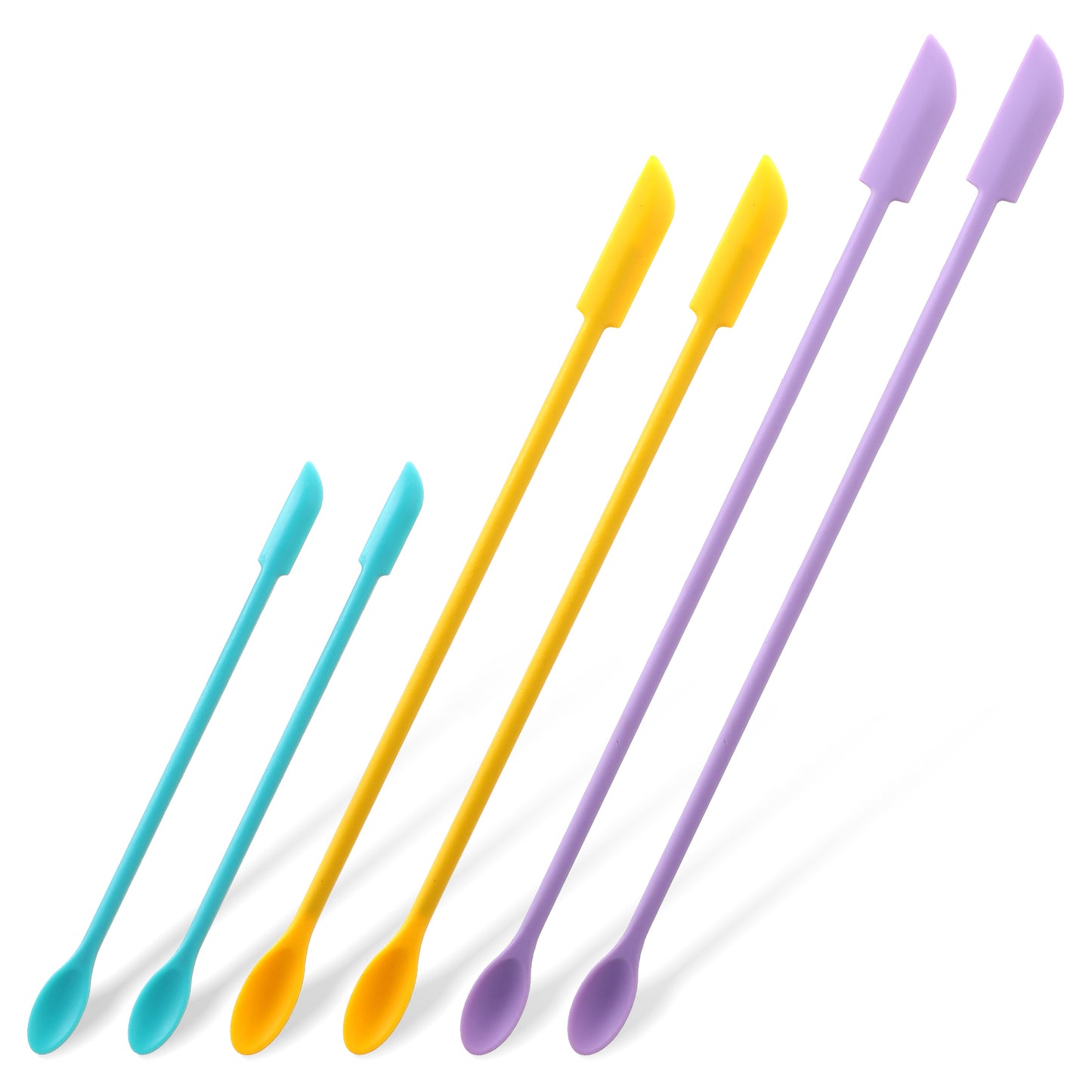 Elegaperma 6pcs Make up Spatula,Silicon Long Make up Bottle Scraper,3 Color
