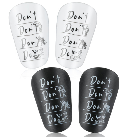2Pairs Mini Shin Pads Football, Mini Shin Pads Football 3.94x2.36in for Teenagers & Adults, Protective Gear for Footballs Sports (Black ? White)