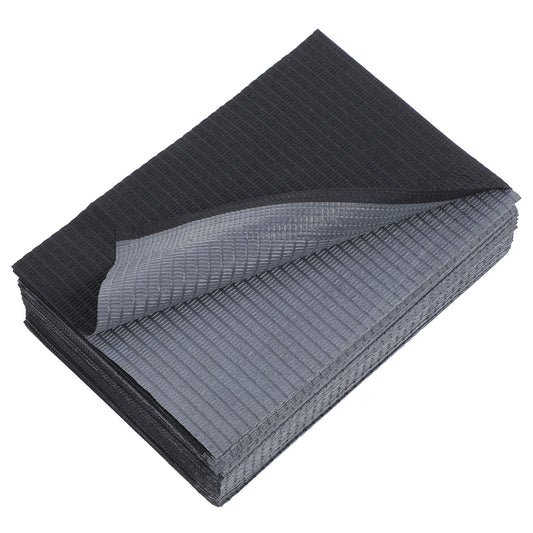 Classicseali 20 Pcs Nail Mat,Nail Dust Collector Sheets,Waterproof Black Nail Mat for Home Pedicure,Disposable Manicure Mats - 45.5 x 33 cm,Also Use to be Dental Bibs or Tattoo Tables Matt