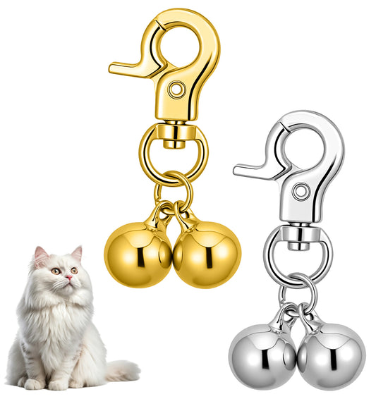 Acrbeli 2 Pcs Cat Bells for Collars Loud, Durable Dog Bells For Collar Metal Snap Clip Bell for Cats & Dogs, Easy to Attach