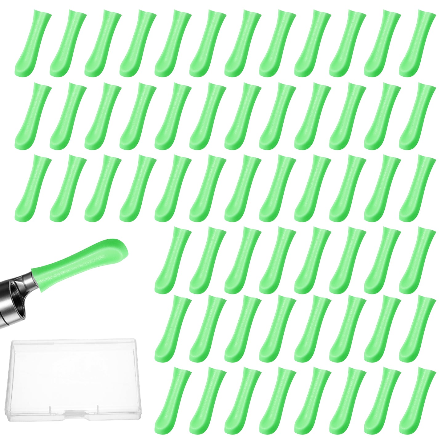 Oruola 60pcs Suear Replacement Tips, Silicone Ear Camera Replacement Tips for Wet/Dry Ear Wax Cleaning,Bebird Ear Wax Removal Tips for Teens Adults Ear Wax Removal Endoscope, Green