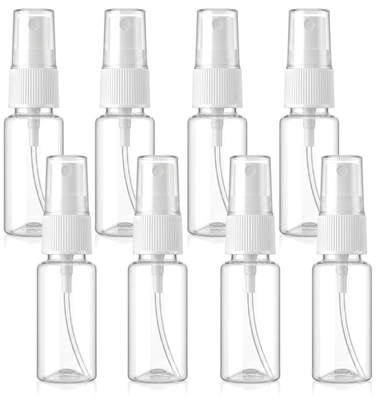 Acrbeli 8 Pack Travel Spray Bottle, Small Plastic Mini Spray Bottle, Leak-proof Empty Containers for Perfume, Cosmetics, Alcohol (20 ml)