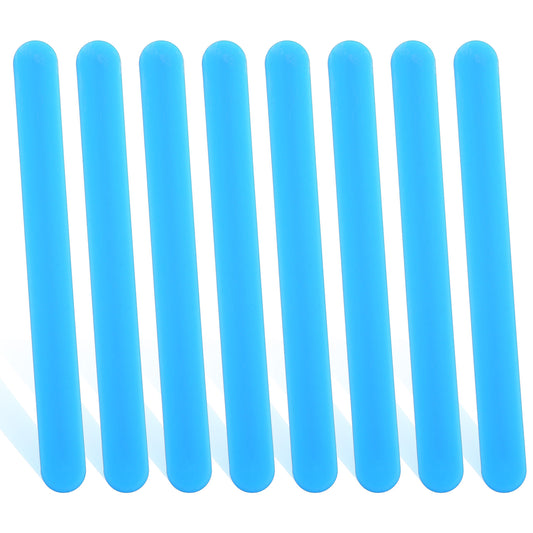 Elegaperma 8Pcs Silicone Stir Sticks, Blue Food Grade Silicone Wax Stick with Rounded Tips, Reusable Silicone Stir Sticks for Resin Mixing and Kitchen Cooking
