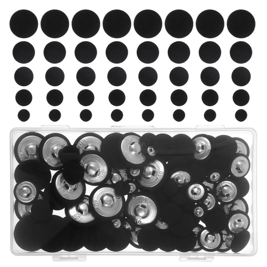 Guduling 90 Pcs Black Fabric Covered Buttons,Tuxedo Suit Button,5 Sizes of Black Buttons(11.5mm, 15mm, 18mm,20mm,25mm) with Shank Holes for Dresses, Blouses, Suits & DIY Craft