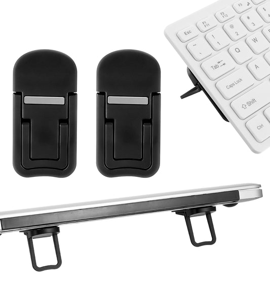 ValueBargain 2Pcs Keyboard Riser, Portable Foldable Stand with Dual Tilt Angle Adjustment, Compatible with Most Keyboards & Laptops