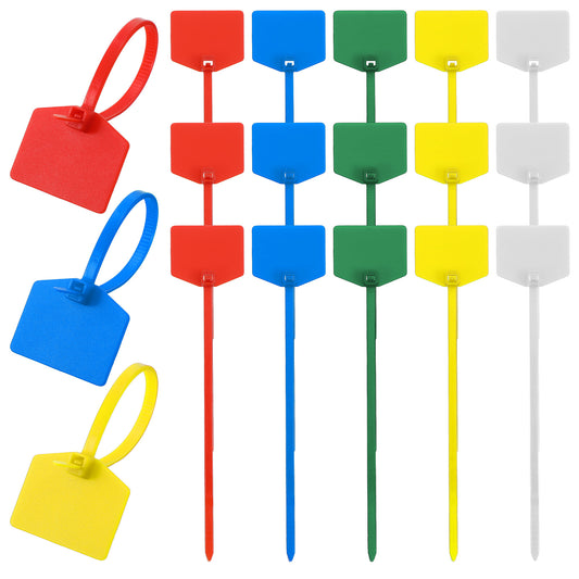 Classicseali 150PCS Cable Tags, Colored Wire Labels, Self-Locking Plastic Tags for Labeling, Writable Cable Ties, Luggage Identification, Wire Marking and Organizing, Multicolor