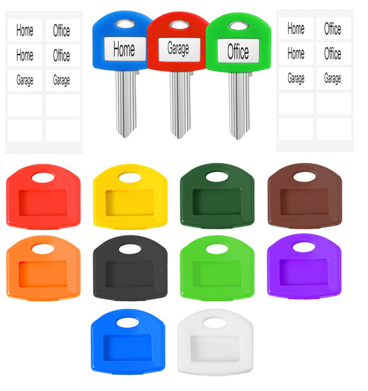 20 Pcs Square Key Covers, Key Caps Silicone with Labels