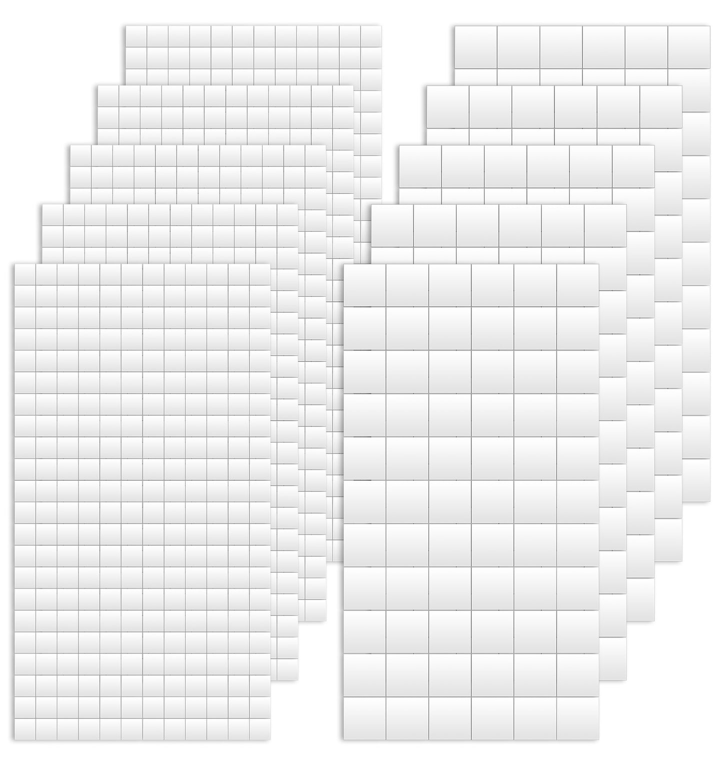 Thrymme 1650Pcs Foam Sticky Pads, 10 Sheets White Double Sided Foam Pads, 2 Sizes Self Adhesive Foam Dots for DIY Arts Crafts & Office Supplies