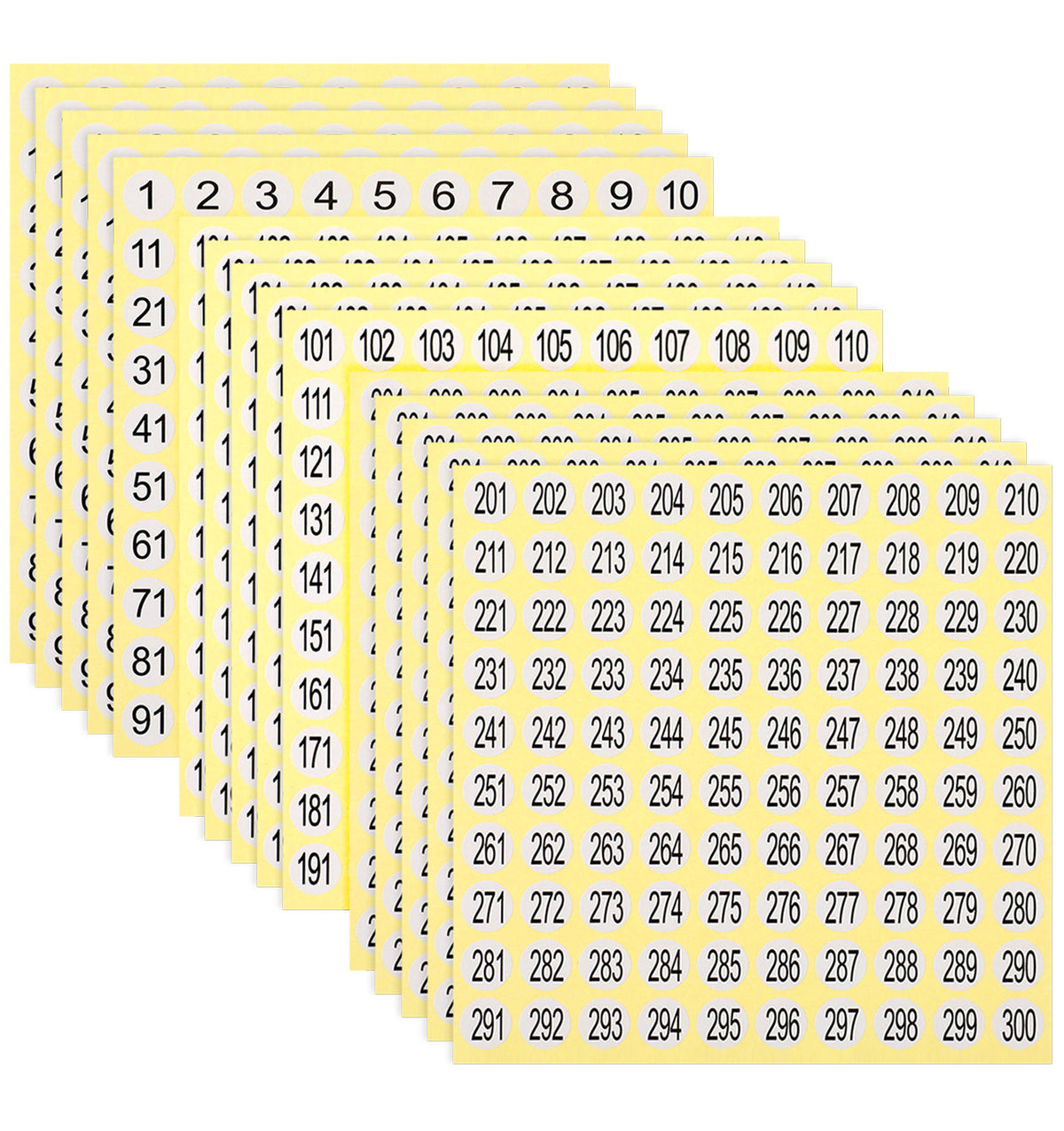 4500 Pcs Numbered Stickers, Waterproof & Self‑Adhesive 1‑300 Number Labels