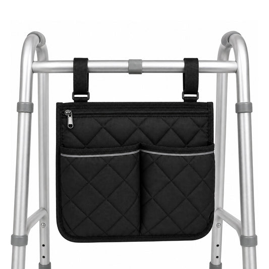 Zimmer Frame Bag with Reflective Safety Strips,Wheelchair Storage Organiser