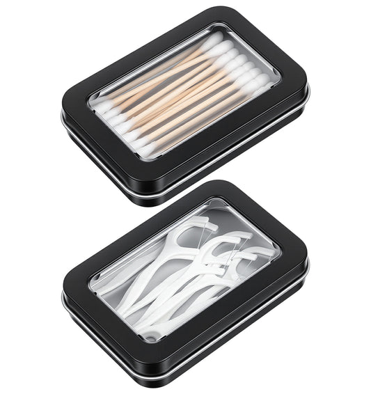 ValueBargain 2 Pcs Cotton Bud Holder, Travel Size Storage Case