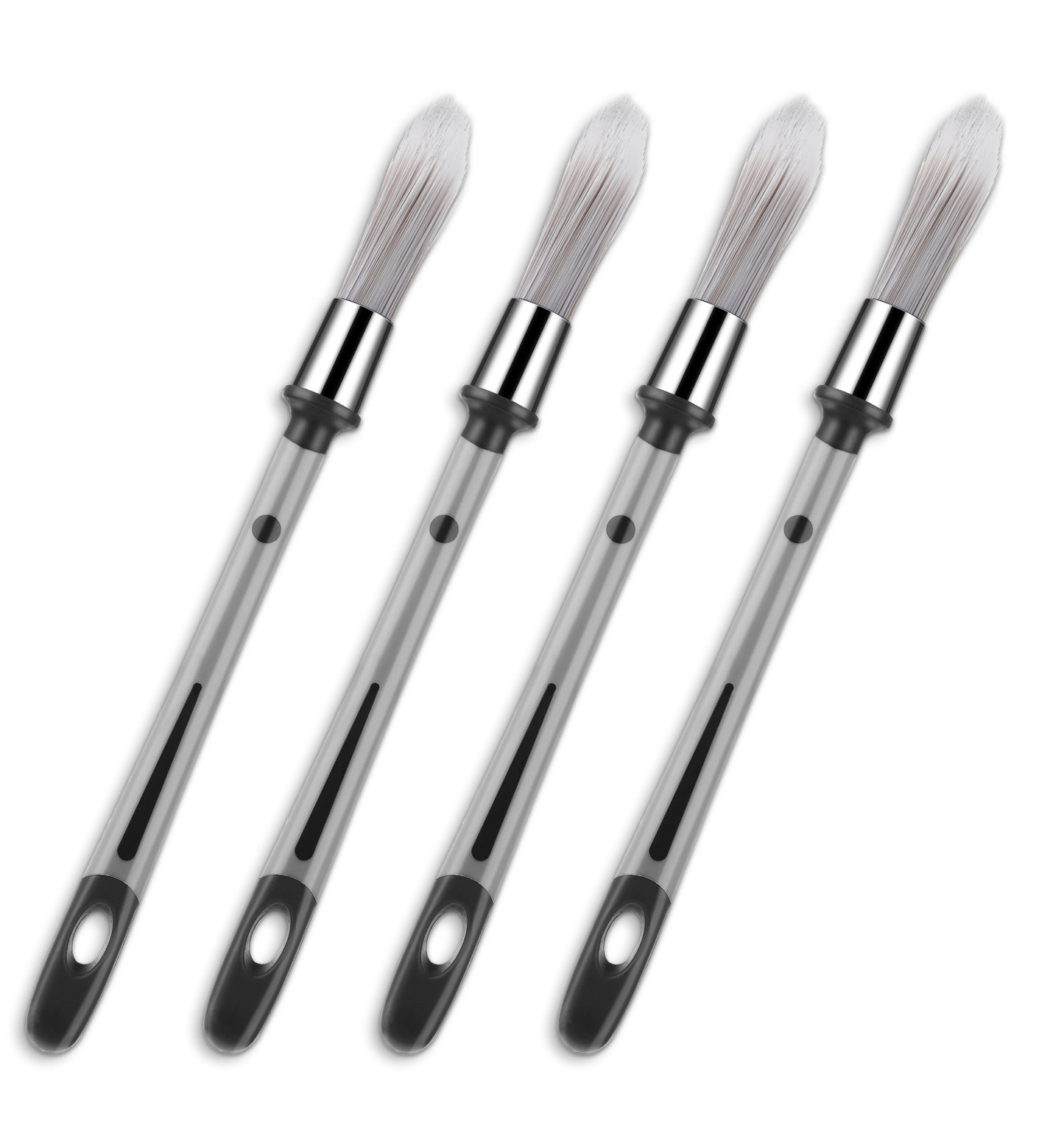 4PCS Small Paint Brush, Precision Small Paint Brushes for Decorating Baseboards and Corners, Touch up Painting Brush for Furniture (Gray, 8.3 X 0.6 X 0.7 Inch)
