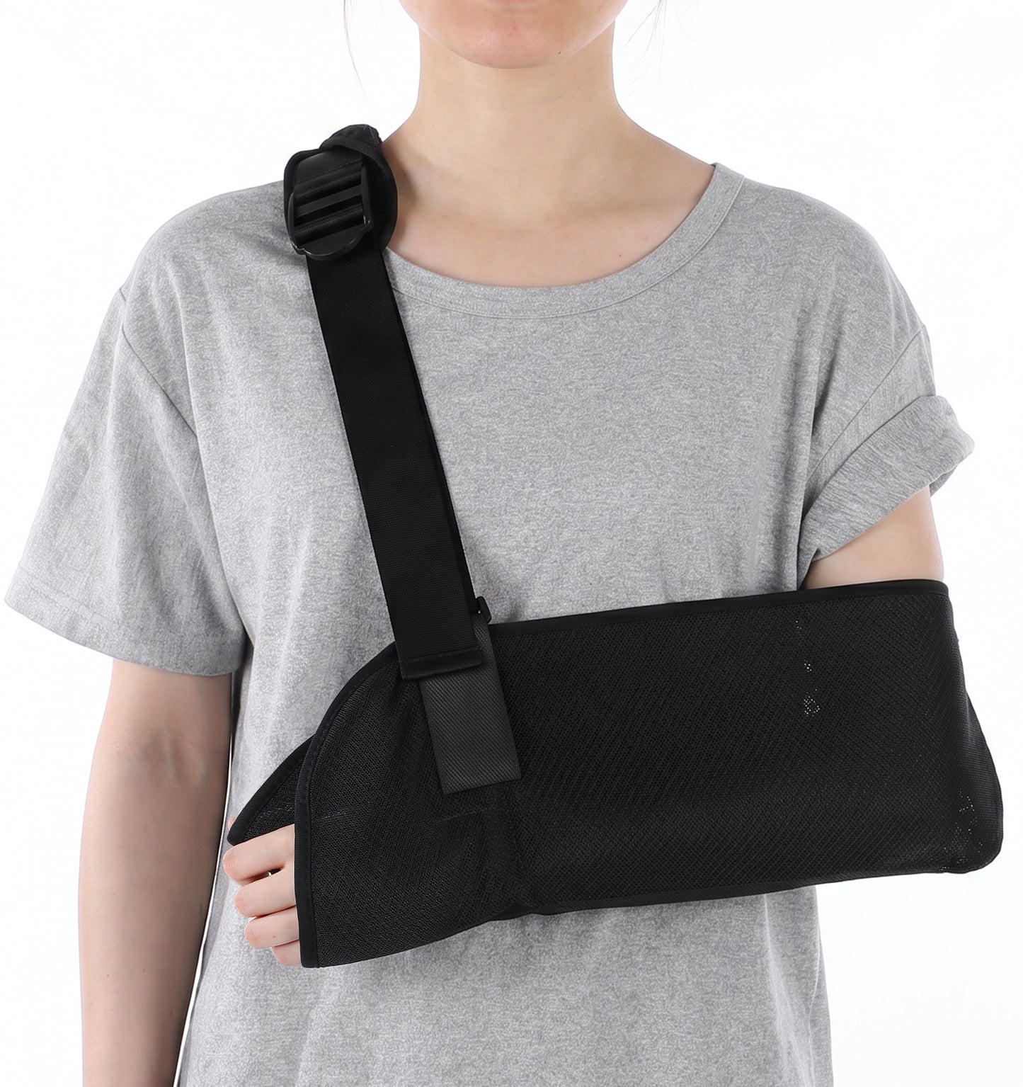 Thrymme Shoulder Sling, Arm Sling for Shoulder Injury with Breathable Polyester-Nylon Blend, Left & Right Hand Fit