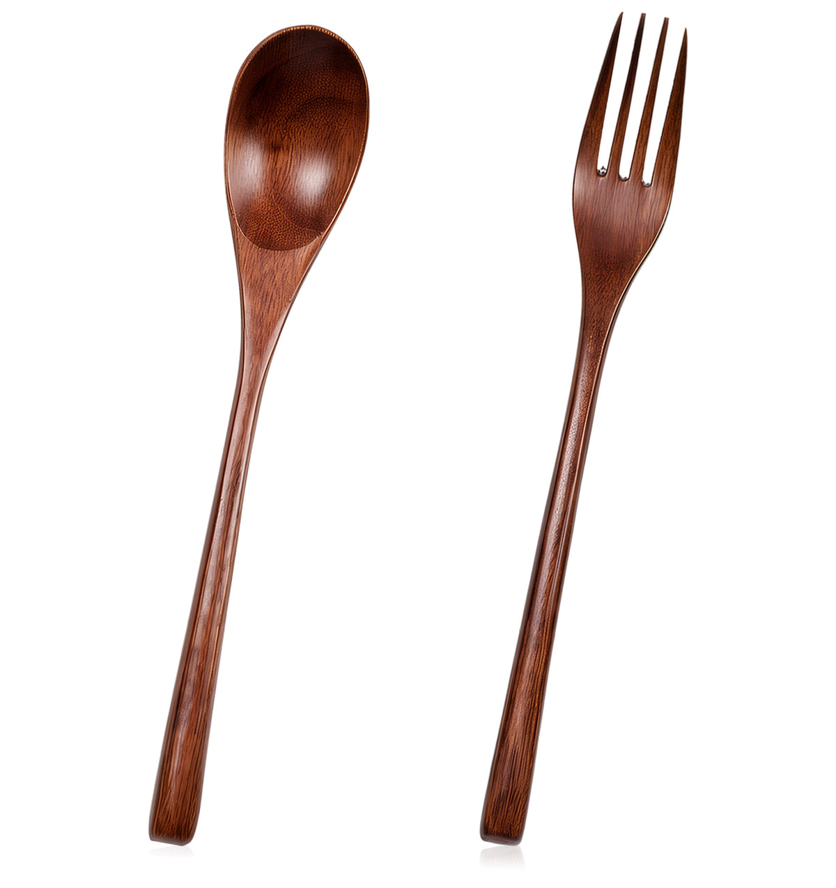 2Pcs Bamboo Cutlery, Wooden Cutlery Set, Travel Utensils
