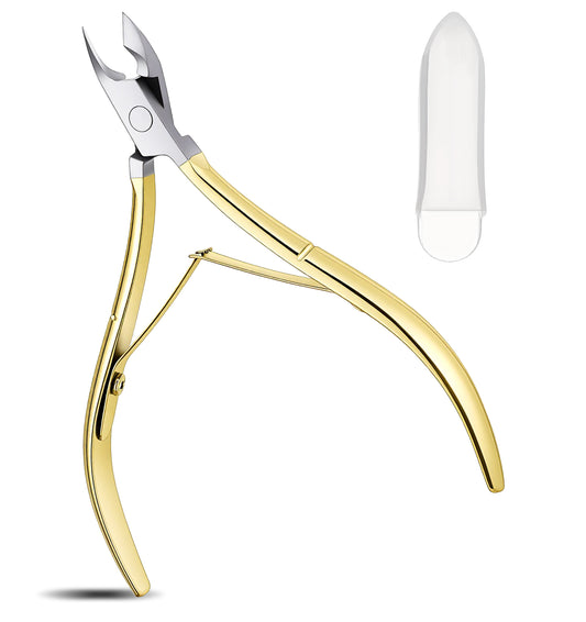Ingrowing Toenail Clippers, Wide Jaw Podiatry Nail Clippers for Ingrown Toenails, Professional Stainless Steel Clipper for Thick Nails & Seniors, Black