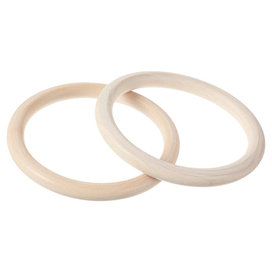 Guduling 2pcs Wooden Rings for Crafts, 15cm/5.9in Curtain Rings Wooden, Unfinished Solid Wood Wreath Ring for Party, Home Decor, DIY Crafts Macrame Knitting Pendant Connectors Home Decor