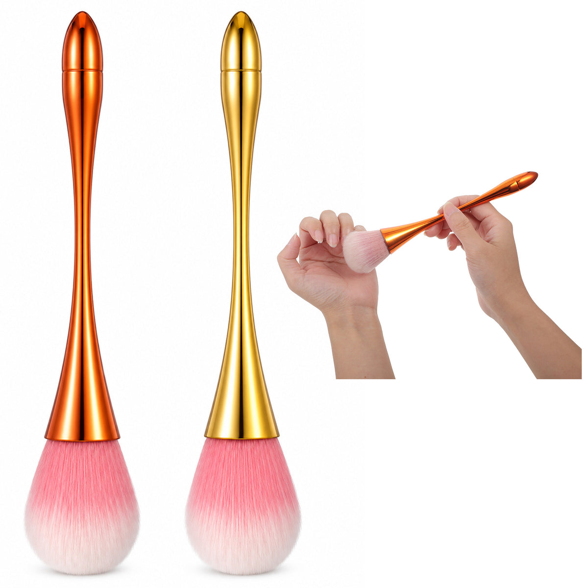 Elegaperma 2Pcs Big Fluffy Makeup Brush, Soft Large Makeup Brush Set