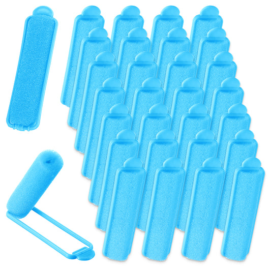 Oruola 28pcs Sponge Hair Rollers,2.67 In Foam Rollers for Hair, Heatless Foam Curlers for Hairs Styling Long Short Hairs Ladies Children, Blue