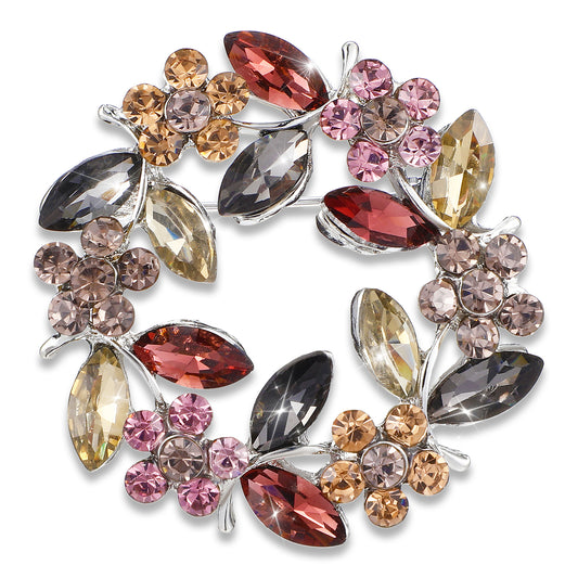 Guduling Womens Brooches,Crystal Flower Brooches,Rhinestone Rose Floral Brooch Pins For Women,Vintage Brooch for Ladies,Girls,Coats,Prom,Wedding,Shawl,Party,Jewelry Gift