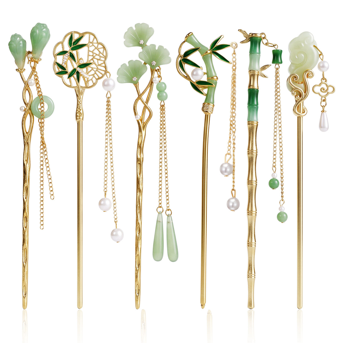 Classicseali 6 Pcs Chinese Hair Pin,Alloy Chinese Hair Accessories