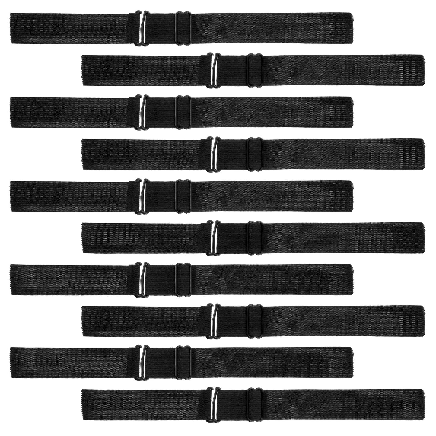 Guduling 10 Pcs Wig Elastic Band, Adjustable Wig Straps for Secure Fit, Elastic Bands for Wigs, Black Polyester Adjustable Wigs Bands, 2.5cm Width