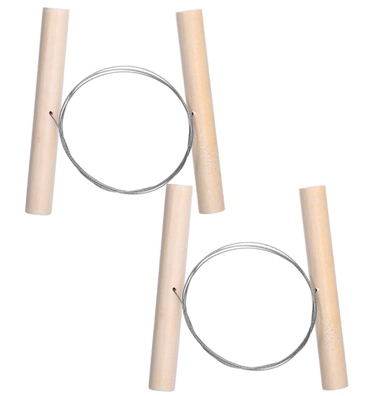 2Pcs Clay Wire Cutter, Wood Handle Wire Clay Cutter, Steel Wire Pottery Wire Tool for Ceramic Sculpture, Plasticine and Dough Cutting Craft Supplies