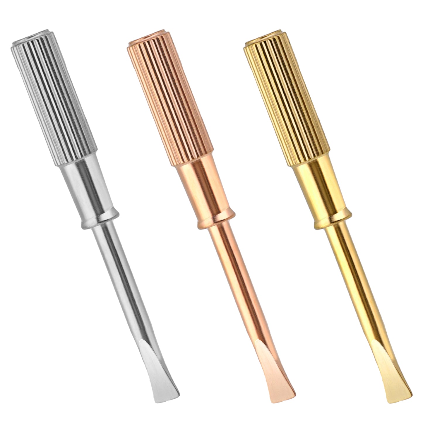 Elegaperma 3Pcs Screwdrivers, Silver, Gold, Rose Gold Love Bracelet Screwdriver, Titanium Steel Tool Mini Flathead Screwdrivers, Ideal for Jewelry Repairs and Personalized DIY Delicate Items