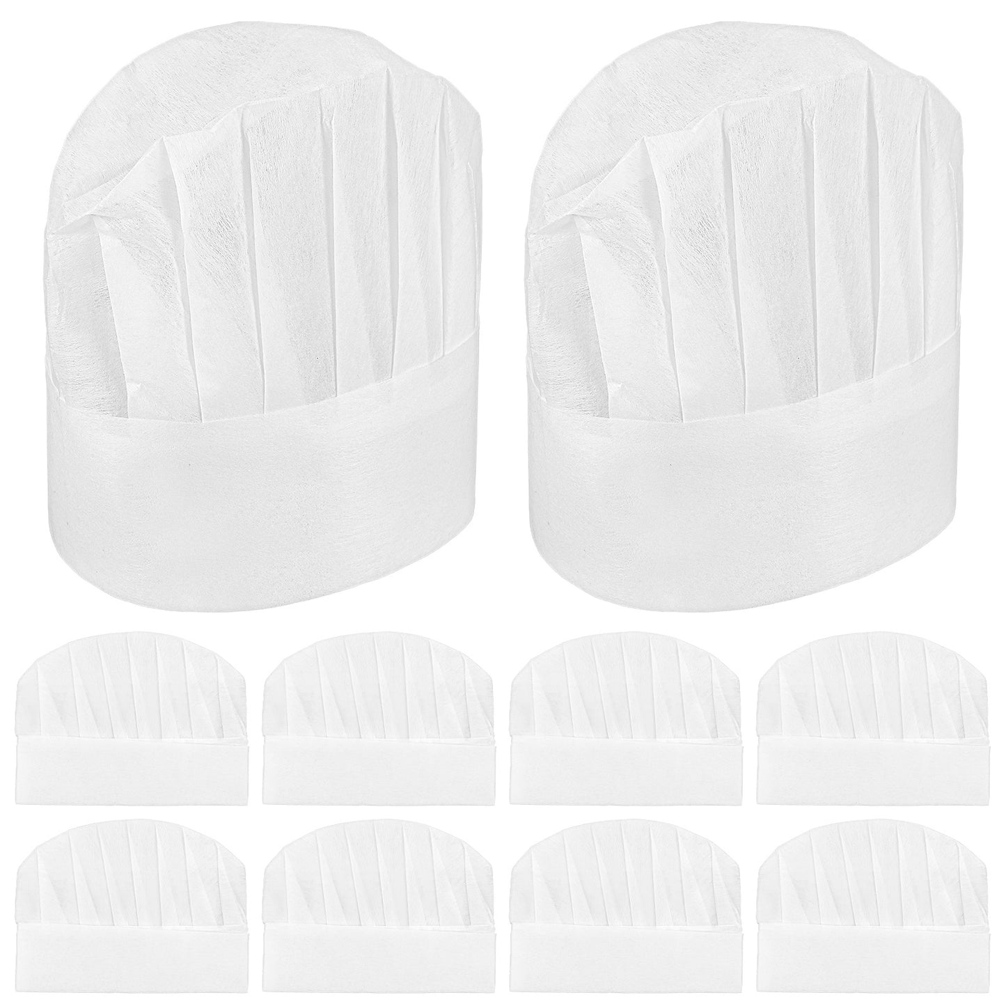 oruola 10 Pack Kids Chef Hat, Adjustable Disposable Chef Hats for Kids and Women, Perfect for Hibachi Parties, Baking, and Cooking, White