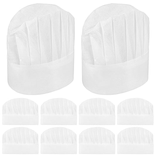 oruola 10 Pack Kids Chef Hat, Adjustable Disposable Chef Hats for Kids and Women, Perfect for Hibachi Parties, Baking, and Cooking, White