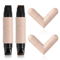 2PCS Wing Eyeliner Stamp, Dual Eyeliner Stamp Wingliner with Precision Brush, Waterproof Winged Cat Eye for Beginners (Brown & Black)