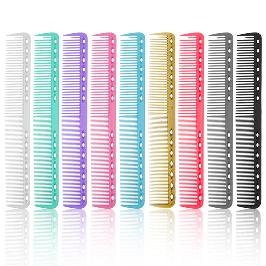Guduling 9pcs Hairdressing Comb, Hair Cutting Comb, Heat Resistant Hair Cutting Combs Professional for Man & Woman Hair Stylist Salon (9 Colors)