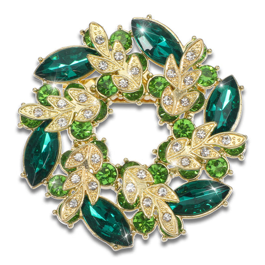 Guduling Flower Brooches for Women,Wreath Brooch Pin,Crystal Pearl Flower Brooches Pins,for Women and Girls, Elegant Dress Accessory for Weddings, Parties, Dances & Special Occasions