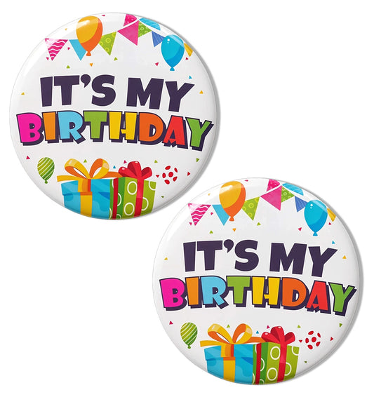 2 Pcs Its My Birthday Badge, Its My Birthday Button 2.3 Inch