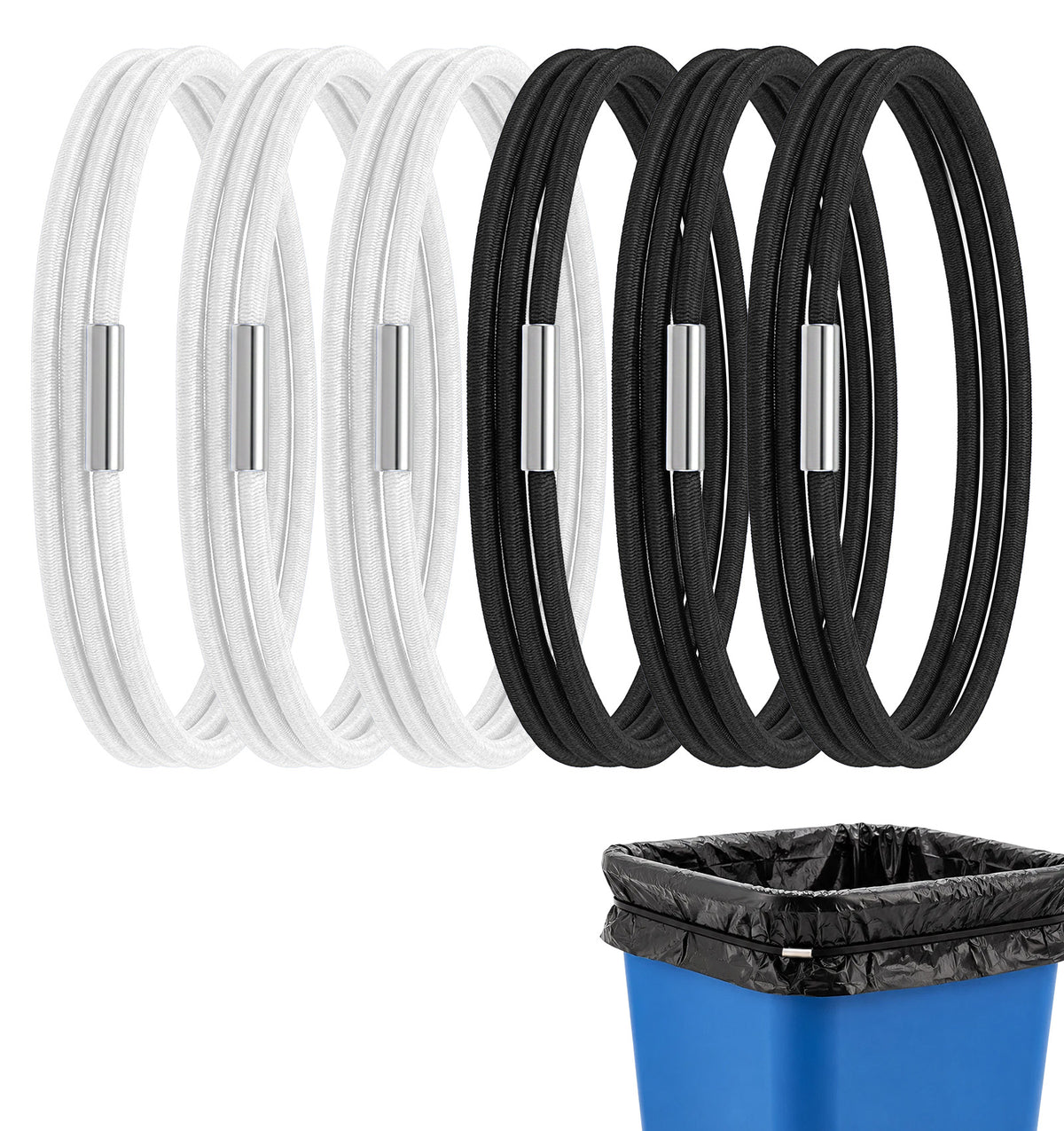6 Pcs Trash Can Rubber Bands, Heavy Duty Garbage Can Rubber Bands