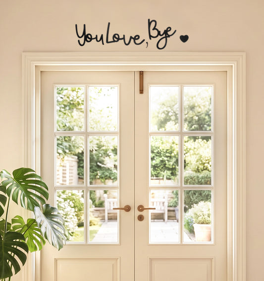 Love You Bye Sign Above Door Boho Home Wall Decor for Room Entryway Hallway