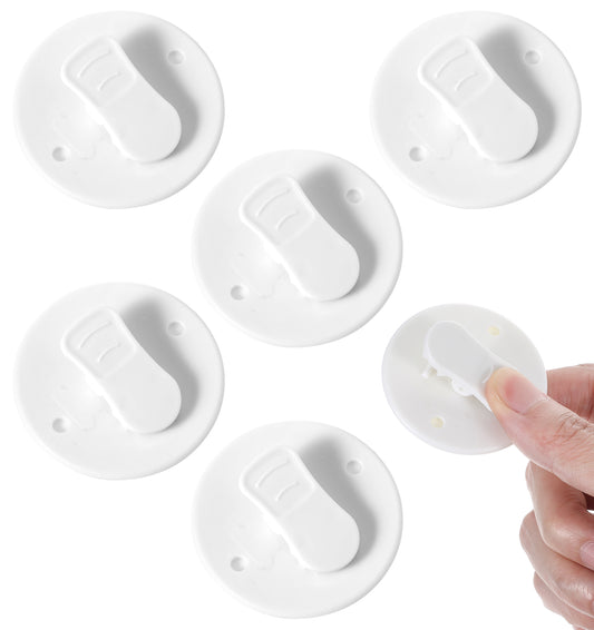 Shower Curtain Clips, 6Pcs Self-Adhesive Shower Curtain Clips - Windproof Anti-Splash Waterproof Accessories for Home, Hotel & Apartment Bathrooms