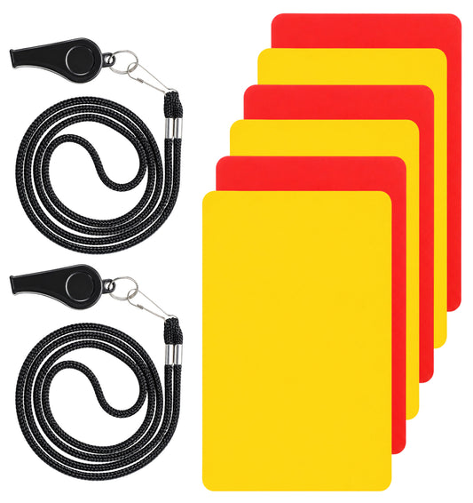 6 Pcs Red Card Yellow Card Soccer, Soccer Referee Cards and 2 Whistles