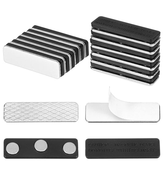 12 Pcs Curtain Magnets Closure, Blackout Blind Accessory with Adhesive Magnetic Clips for Window Blinds (Black, 4.5 x 1.3 cm)