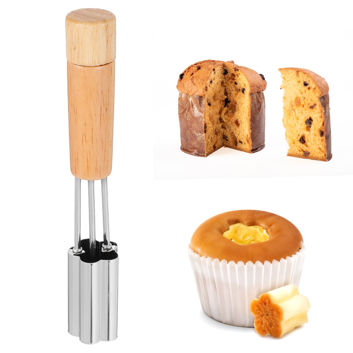 Oruola Cupcake Corer Tool - Stainless Steel Cupcake Hole Punch for Filling, Durable Cupcakes Filler Tool with Flower Design for Baking Accessories
