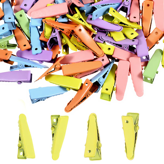 Classicseali 100PCS Mini Clips, 0.98 In Multicolor Alligator Clamps, Metal Alligators Clips for Crafts, Hair Accessories DIY Supplies Crafts Accessory