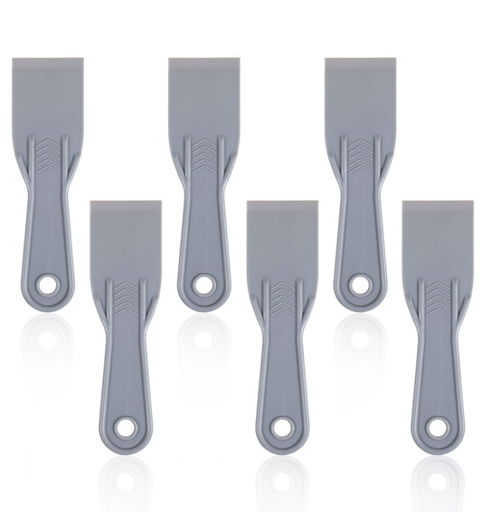 6Pcs Plastic Putty Knife Set, Putty Knife, Flexible Paint Scrapers for Walls & Ceilings, Spackle Tools with Ergonomic Handles