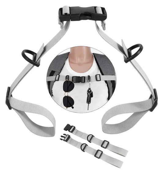 2PCS Backpack Straps, Chest Strap for Backpack (Gray, 9.8-27.5 Inch)